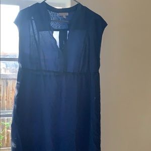 Blue Silk Maternity Dress